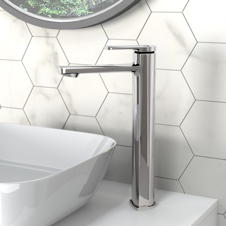 Tall Chrome Mono Basin Mixer Tap - Meko