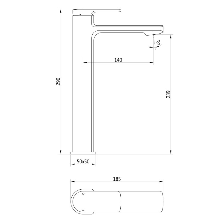 Tall Chrome Mono Basin Mixer Tap - Meko