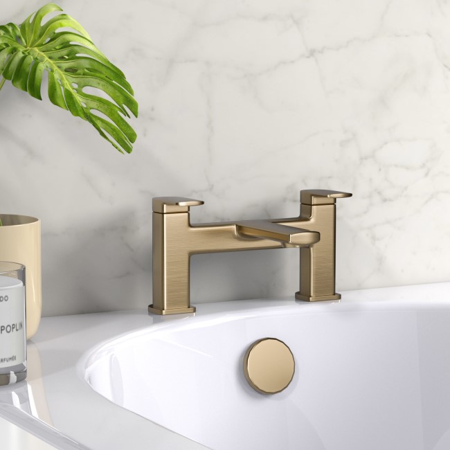 Brushed Brass Bath Filler Mixer Tap - Meko