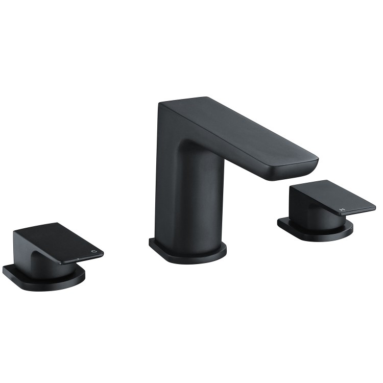 Black Bath Mixer Tap - 3 Tap Hole - Zana