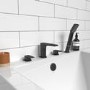 Black Bath Shower Mixer Tap - 4 Tap Hole - Zana