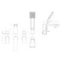 Black Bath Shower Mixer Tap - 4 Tap Hole - Zana