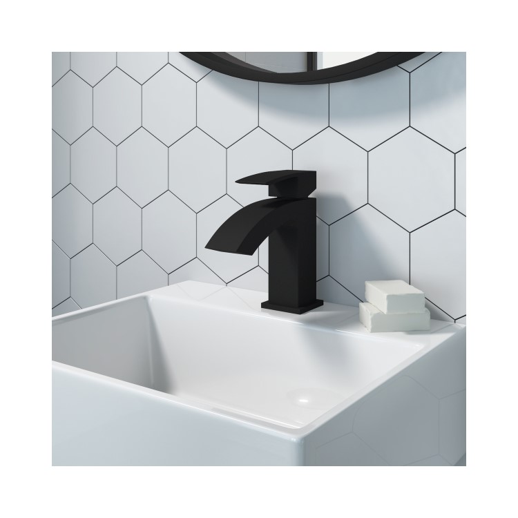 Black Cloakroom Mono Basin Mixer Tap - Wave