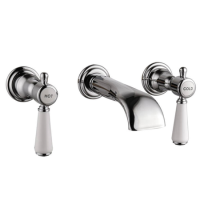 Wall Mounted Chrome Basin Mixer Tap - Helston