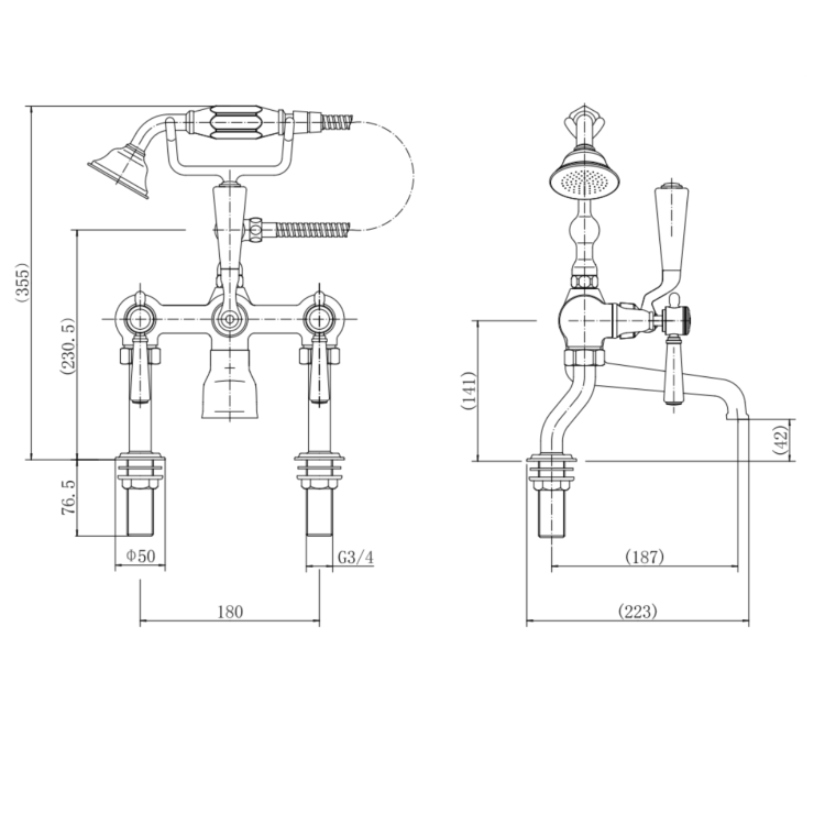 Chrome Bath Shower Mixer Tap - Helston