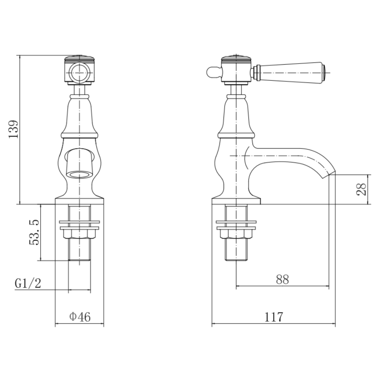 Gold Basin Pillar Taps - Helston