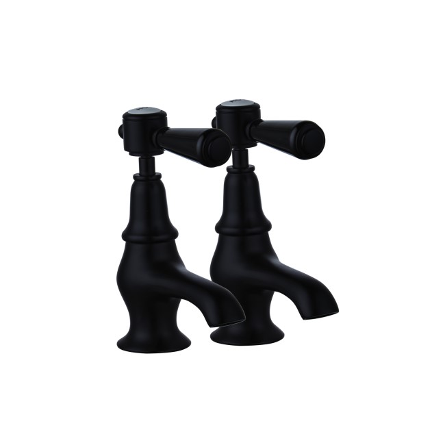 Black Basin Pillar Taps - Helston