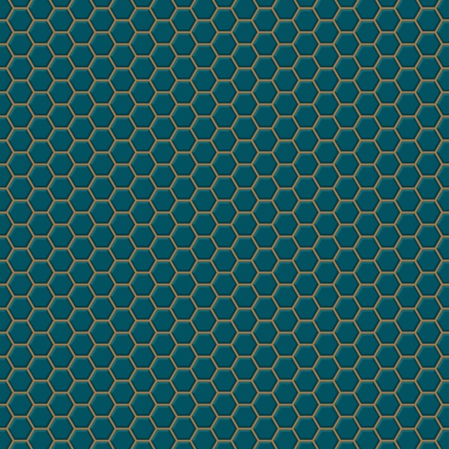 Teal Hexagon Lattice Wallpaper - Contour Antibac