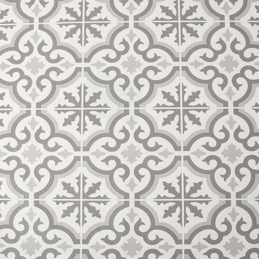 Moroccan Grey Tile Effect Wallpaper - Contour Antibac