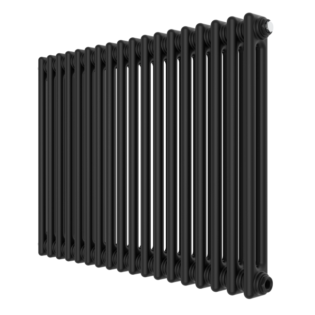 Black Horizontal 2 Column Traditional Radiator 600 x 830mm - Nambi