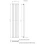 White Vertical Single Panel Radiator 1600 x 300mm - Mojave