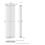 White Vertical Double Panel Radiator 1800 x 456mm - Mojave