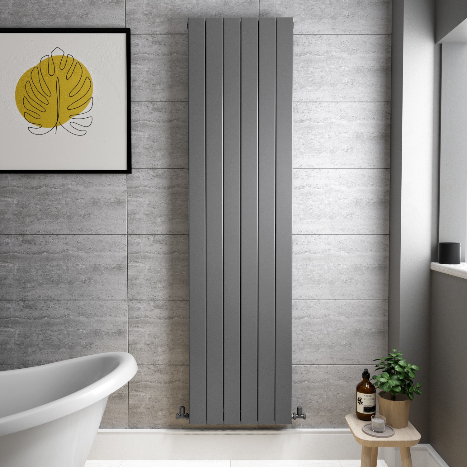 Anthracite Vertical Double Panel Radiator 1800 x 456mm Mojave