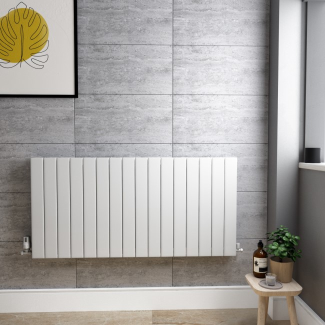 White Horizontal Double Panel Radiator 600 x 1216mm - Mojave