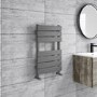 Anthracite Heated Towel Rail Radiator 650 x 400mm - Tundra