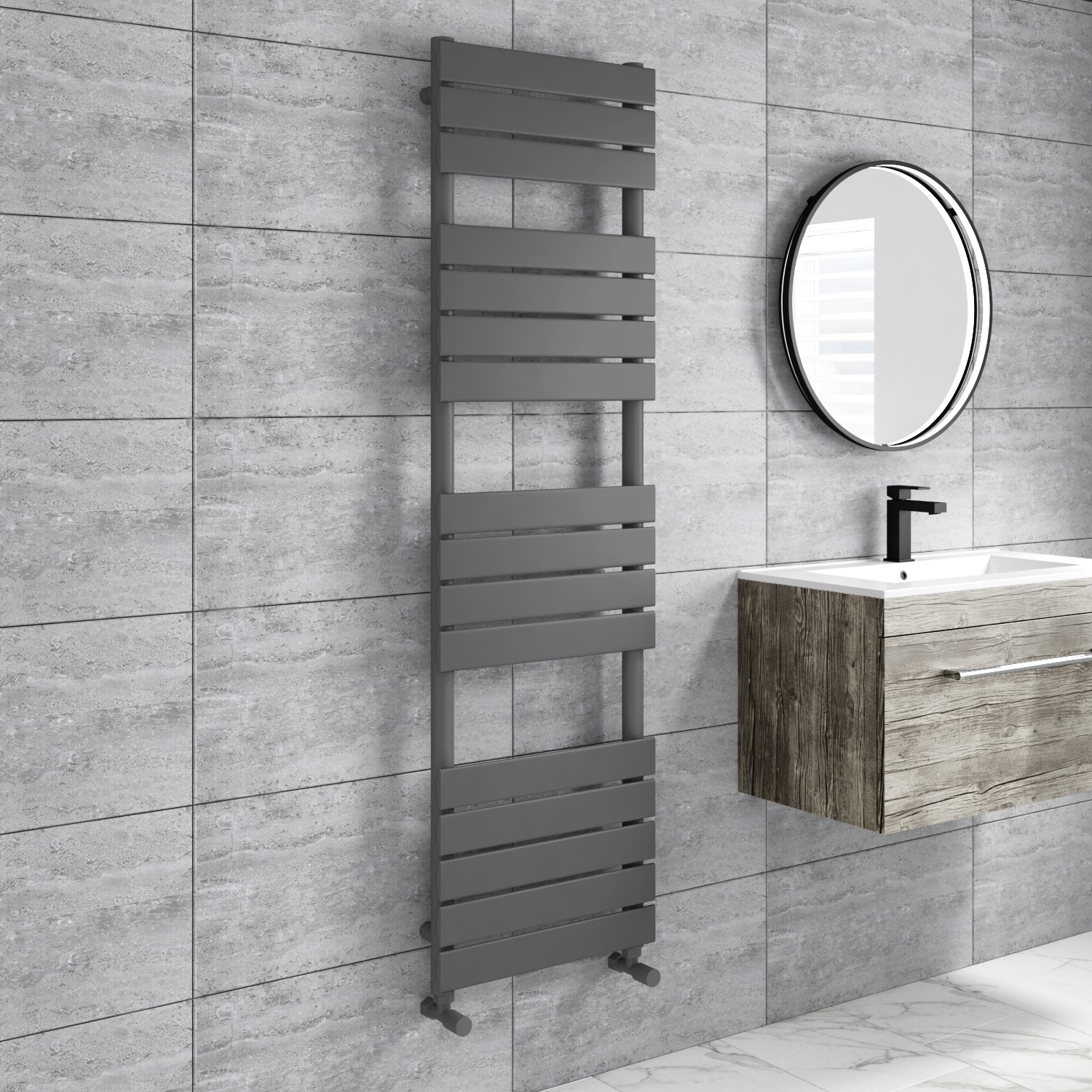 Anthracite Towel Radiator 1600 x 450mm Tundra Furniture123