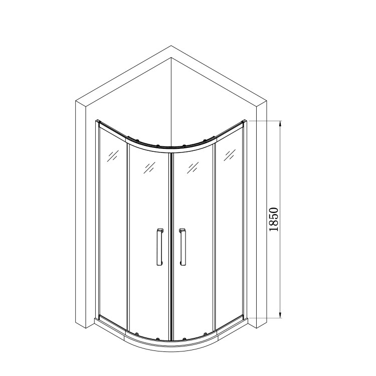 Chrome 4mm Glass Quadrant Shower Enclosure 800mm- Lyra