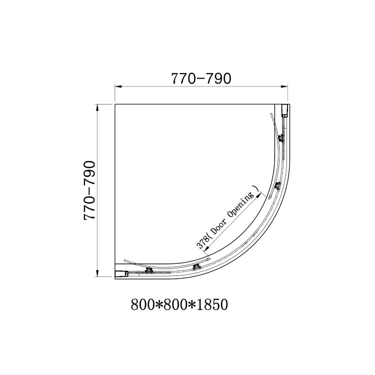 Chrome 4mm Glass Quadrant Shower Enclosure 800mm- Lyra