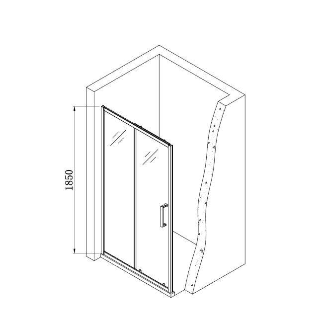 Chrome 1200mm Sliding Shower Door 4mm Glass - Lyra