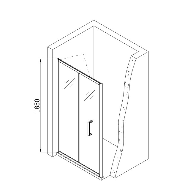 Chrome 4mm Glass Bi-Fold Shower Door 900mm - Lyra