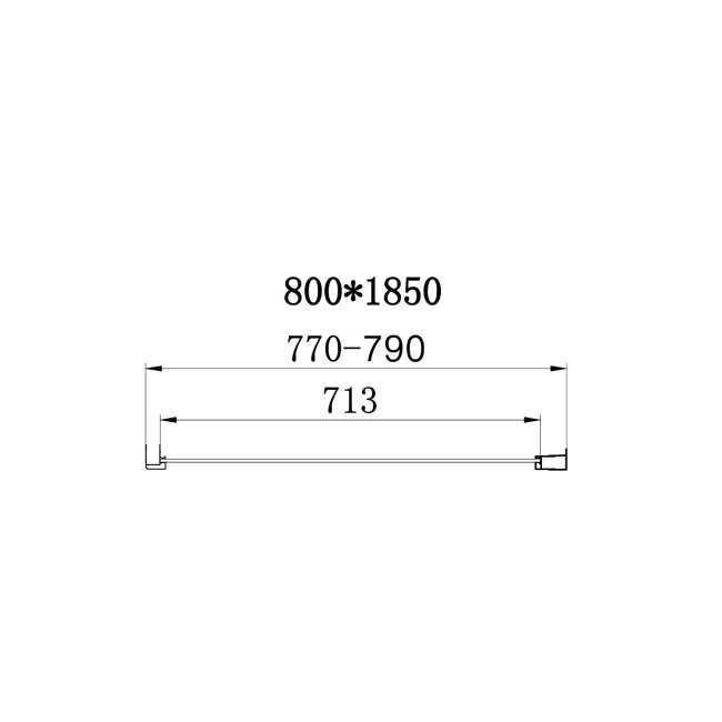 Lyra 4mm 800 Side Panelchrome profile  and clear glass