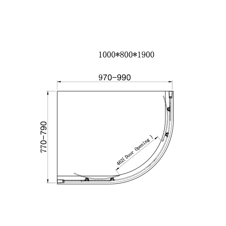 Chrome 6mm Glass Offset Quadrant Shower Enclosure 1000x800mm - Carina