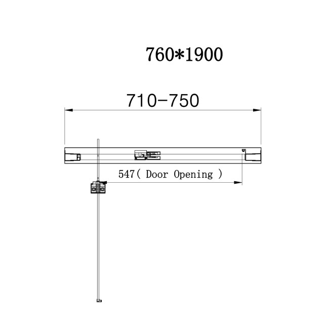 Chrome 760mm Hinged Shower Door 6mm Glass - Carina