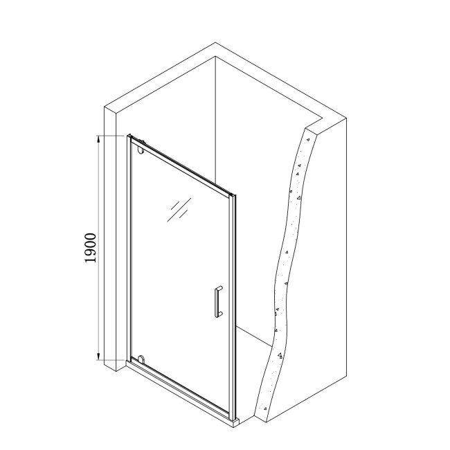 Chrome 800mm Hinged Shower Door 6mm Glass - Carina