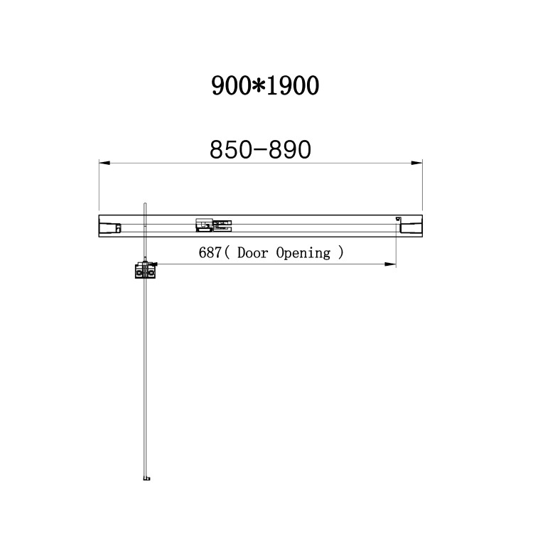 Chrome 6mm Glass Hinged Shower Door 900mm - Carina