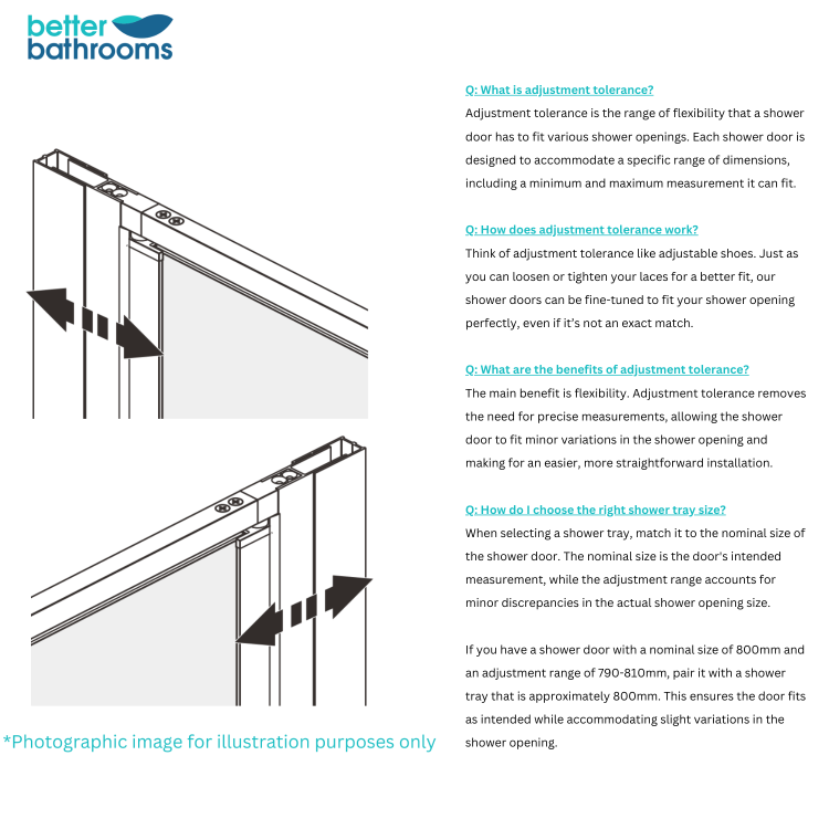 Chrome 6mm Glass Hinged Shower Door 900mm - Carina