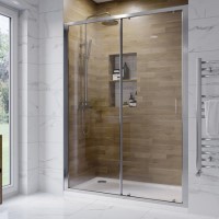 Chrome 6mm Glass Sliding Shower Door 1350-1390mm - Carina