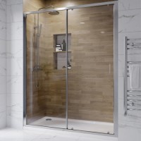 Chrome 6mm Glass Sliding Shower Door 1650-1690mm - Carina