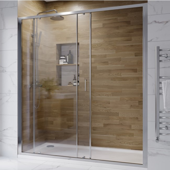 Chrome 6mm Glass Sliding Shower Door 1650-1690mm - Carina