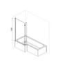 Lomax L Shape 1450mm 6mm Matt Black Bath Screen