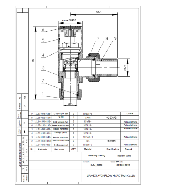 Brushed Brass Square Angled Radiator Valves - For Pipework Which Comes From The Wall 