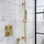 Grade A1 - Gold Push Button Concealed Mixer Shower with Round Head - Vance