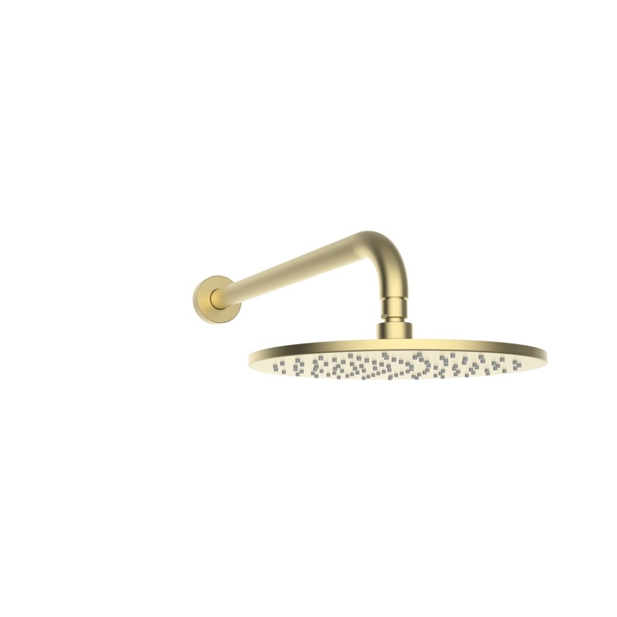 Grade A1 - Gold Push Button Concealed Mixer Shower with Round Head - Vance