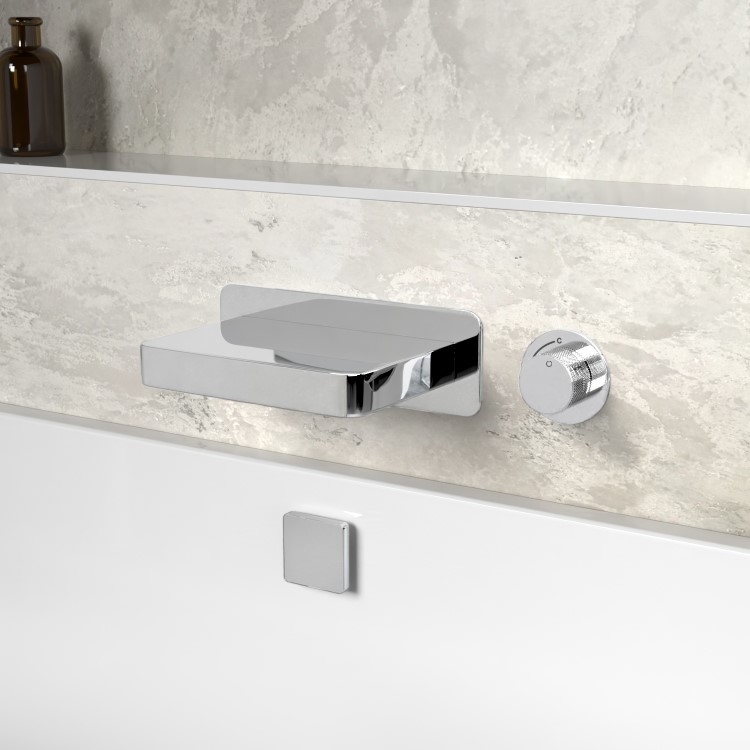 Chrome Wall Mounted Bath Mixer Tap - Zanda