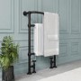 White and Black Traditional Column Radiator with Towel Rail 952 x 659mm - Regent