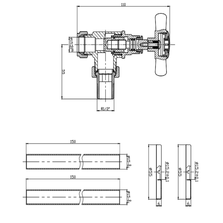 Brushed Brass Traditional Angled Radiator Valves