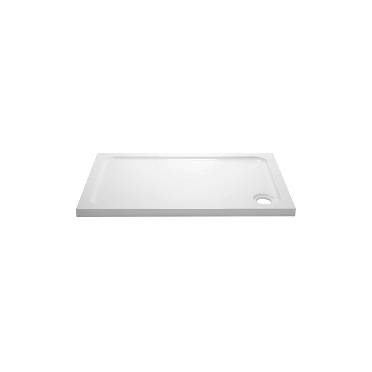 1100x800mm Rectangular Shower Tray - White Acrylic Stone Resin - Pearl