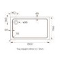 1500x700mm Stone Resin Rectangular Shower Tray - Pearl 