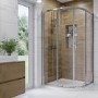 900x760mm Stone Resin Right Hand Offset Quadrant Shower Tray - Pearl