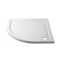800x800mm White Stone Resin Quadrant Shower Tray - Pearl