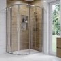 1000x800mm Stone Resin Left Hand Offset Quadrant Shower Tray - Pearl