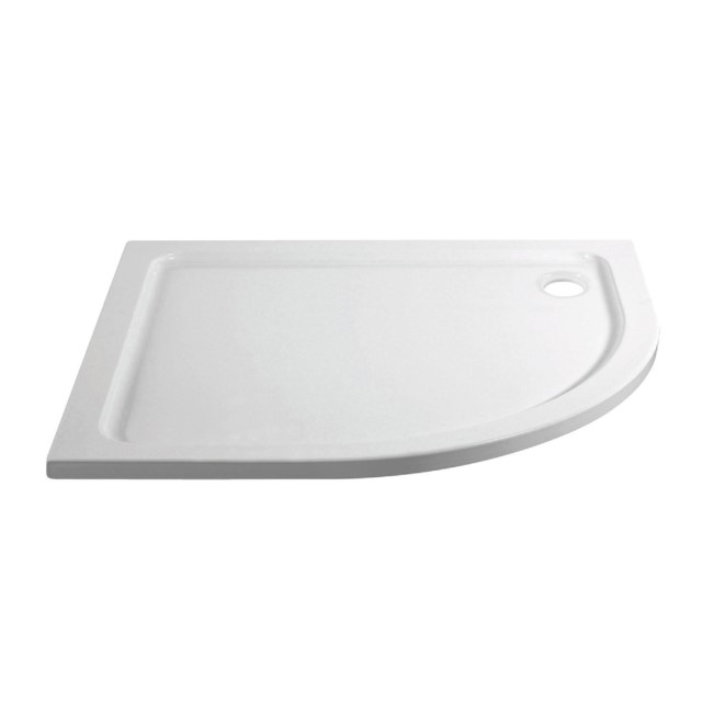 1200x800mm White Acrylic Capped Stone Resin Right Hand Offset Quadrant Shower Tray  - Pearl