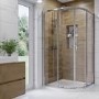 1200x800mm Right Hand Offset Quadrant Shower Tray - White Acrylic Stone Resin - Pearl