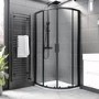 1200x800mm Right Hand Offset Quadrant Shower Tray - White Acrylic Stone Resin - Pearl