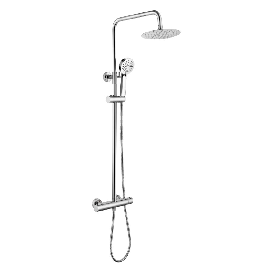 Thermostatic Mixer Bar Shower with Round Overhead & Handset - Koto