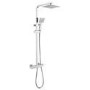 Chrome Thermostatic Mixer Shower with Square Overhead & Handset - Koto